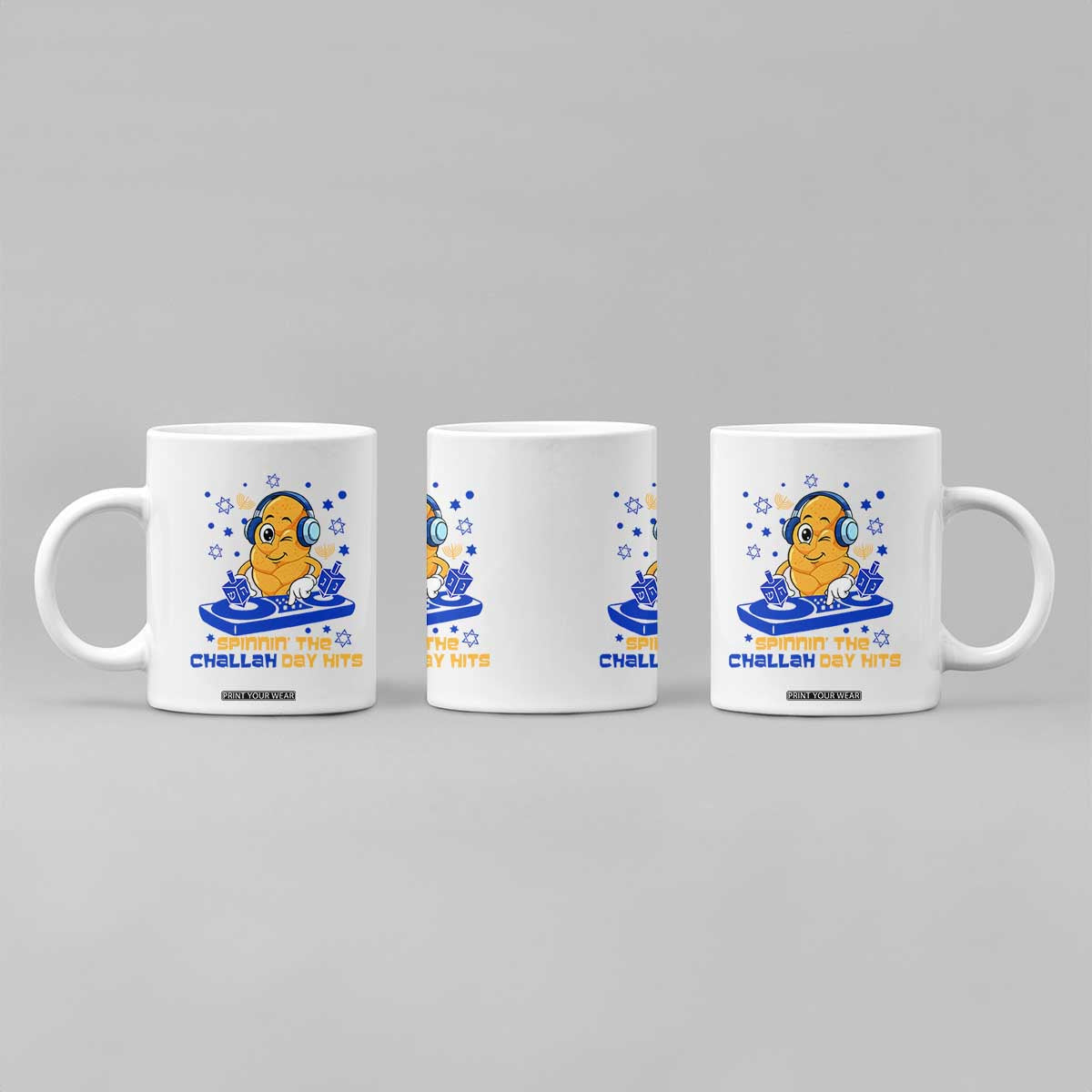 Hanukkah DJ Challah And Dreidel Coffee Mug Funny Jewish Gift TS12 Print Your Wear