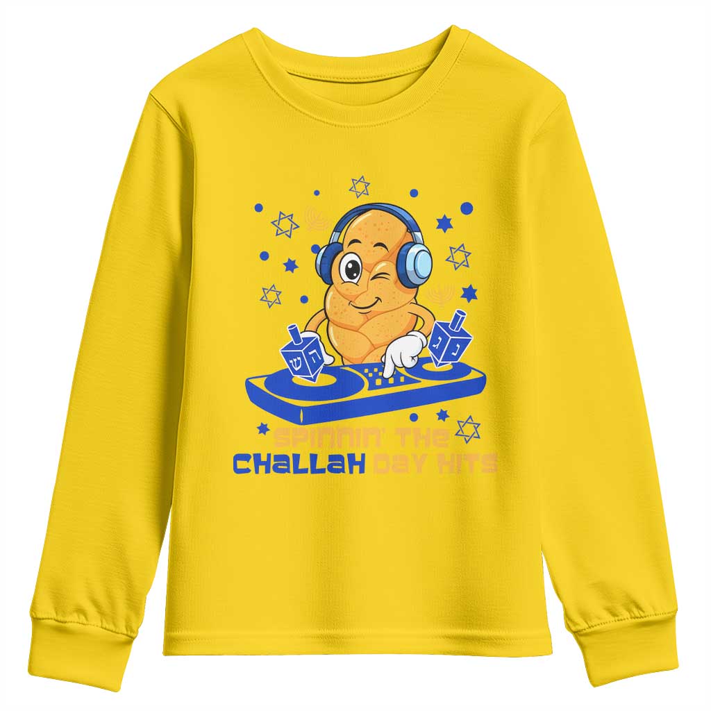 Hanukkah DJ Challah And Dreidel Youth Sweatshirt Funny Jewish Gift TS12 Daisy Print Your Wear