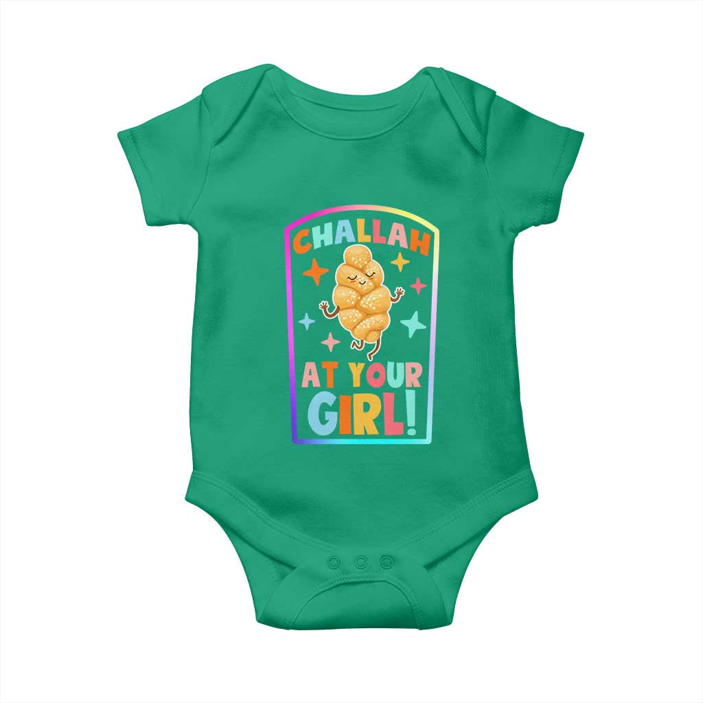 Funny Hanukkah Challah At Ya Girl Baby Onesie Jewish Chanukah Bread Gift TS12 Irish Green Print Your Wear
