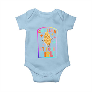Funny Hanukkah Challah At Ya Girl Baby Onesie Jewish Chanukah Bread Gift TS12 Light Blue Print Your Wear
