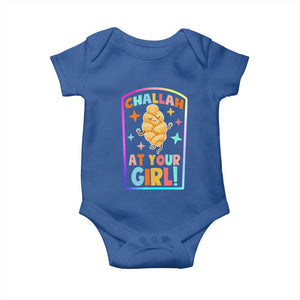 Funny Hanukkah Challah At Ya Girl Baby Onesie Jewish Chanukah Bread Gift TS12 Royal Blue Print Your Wear