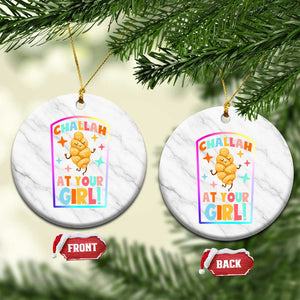 Funny Hanukkah Challah At Ya Girl Ceramic Ornament Jewish Chanukah Bread Gift TS12 1pc White Marble Print Your Wear