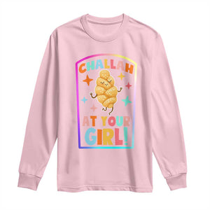 Funny Hanukkah Challah At Ya Girl Long Sleeve Shirt Jewish Chanukah Bread Gift TS12 Light Pink Print Your Wear