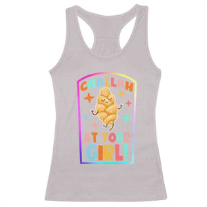 Funny Hanukkah Challah At Ya Girl Racerback Tank Top Jewish Chanukah Bread Gift TS12 Ice Gray Print Your Wear
