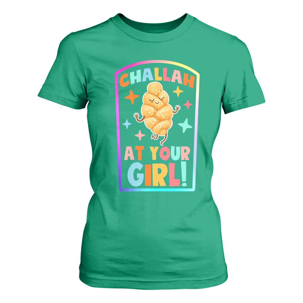 Funny Hanukkah Challah At Ya Girl T Shirt For Women Jewish Chanukah Bread Gift TS12 Irish Green Print Your Wear