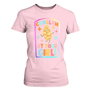 Funny Hanukkah Challah At Ya Girl T Shirt For Women Jewish Chanukah Bread Gift TS12 Light Pink Print Your Wear