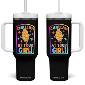 Funny Hanukkah Challah At Ya Girl Tumbler With Handle Jewish Chanukah Bread Gift TS12 One Size: 40 oz Black Print Your Wear