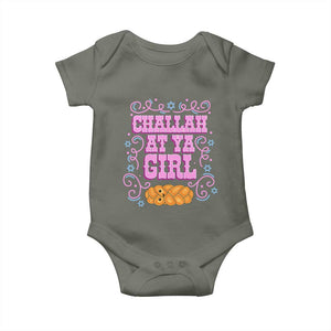 Funny Jewish Holiday Baby Onesie Challah At Ya Girl Gift TS12 Military Green Print Your Wear