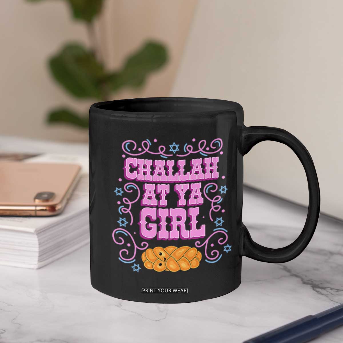 Funny Jewish Holiday Coffee Mug Challah At Ya Girl Gift TS12 Print Your Wear