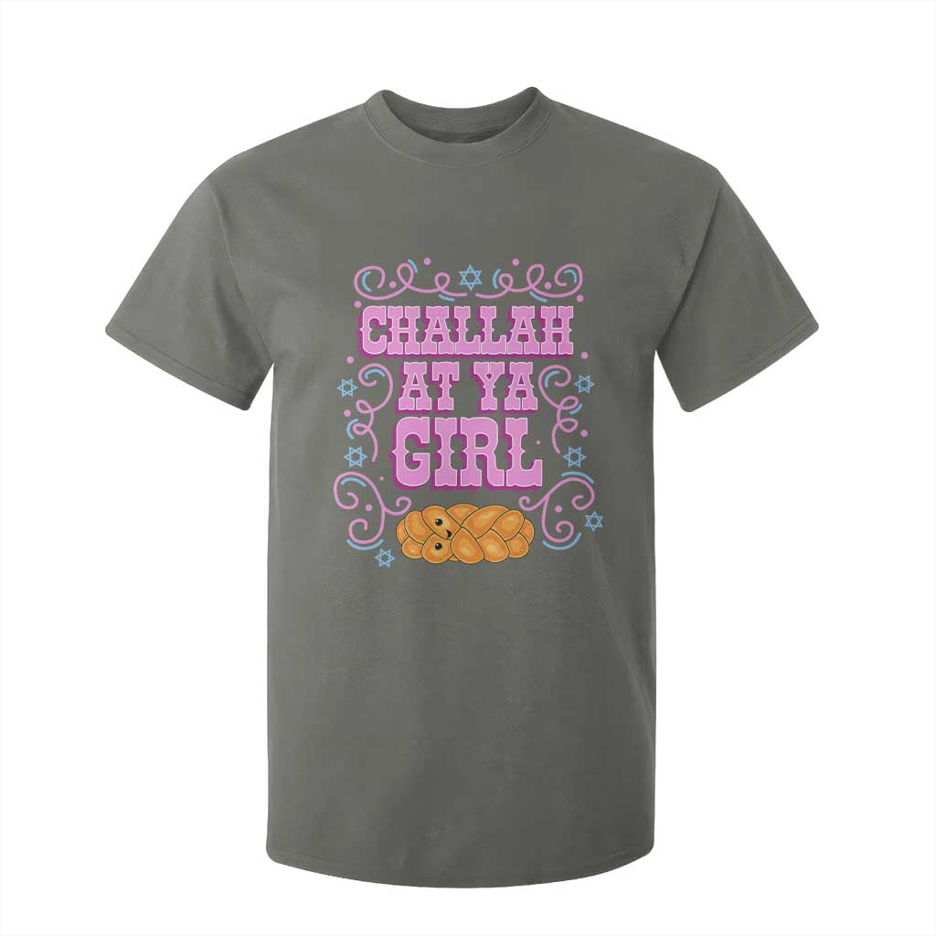 Funny Jewish Holiday T Shirt For Kid Challah At Ya Girl Gift TS12 Military Green Print Your Wear