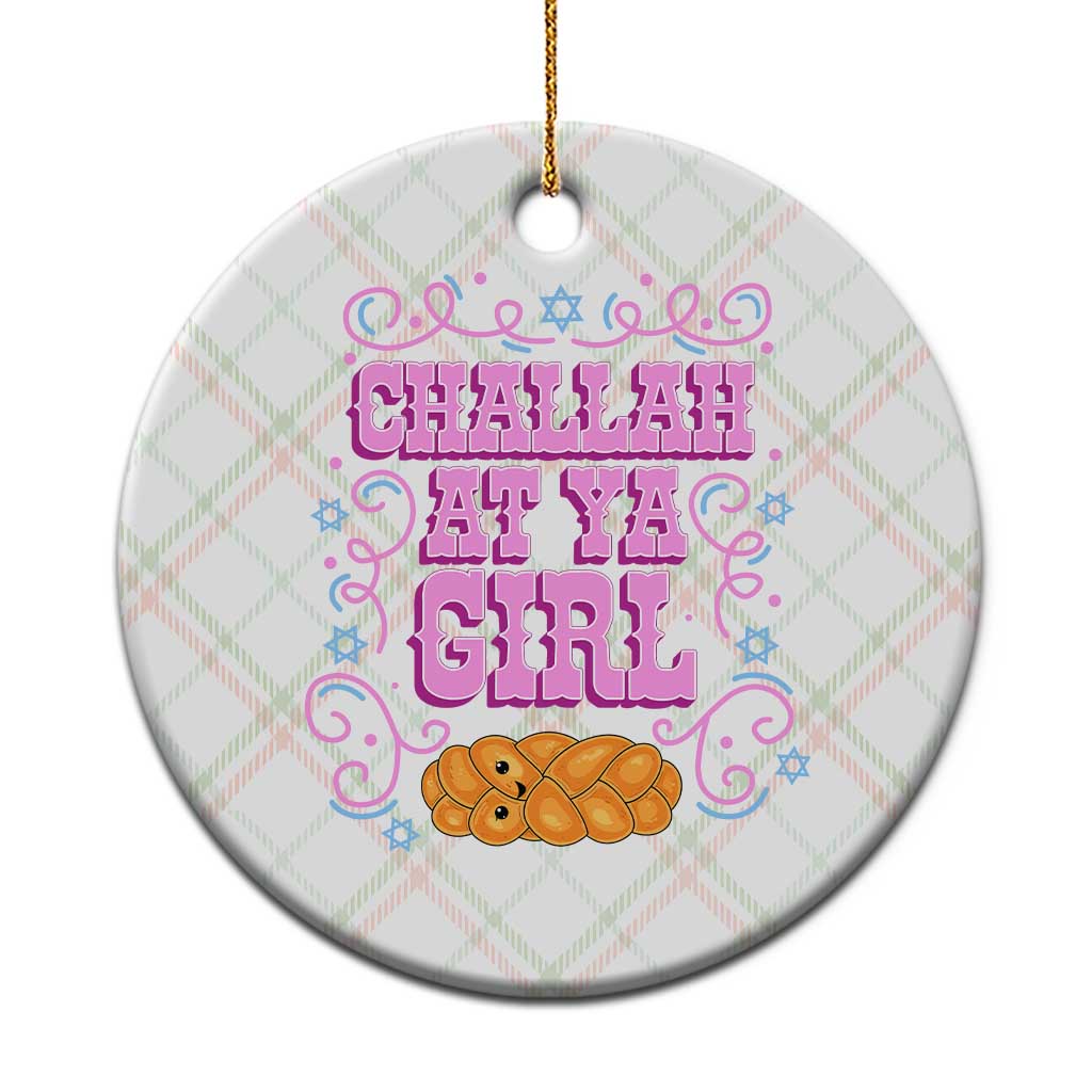 Funny Jewish Holiday Ceramic Ornament Challah At Ya Girl Gift TS12 1pc Christmas Plaid Print Your Wear