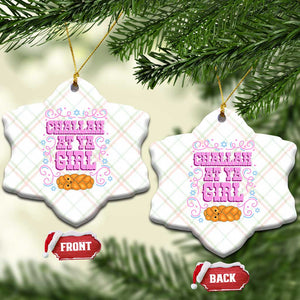 Funny Jewish Holiday Ceramic Ornament Challah At Ya Girl Gift TS12 Print Your Wear