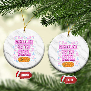 Funny Jewish Holiday Ceramic Ornament Challah At Ya Girl Gift TS12 1pc White Marble Print Your Wear