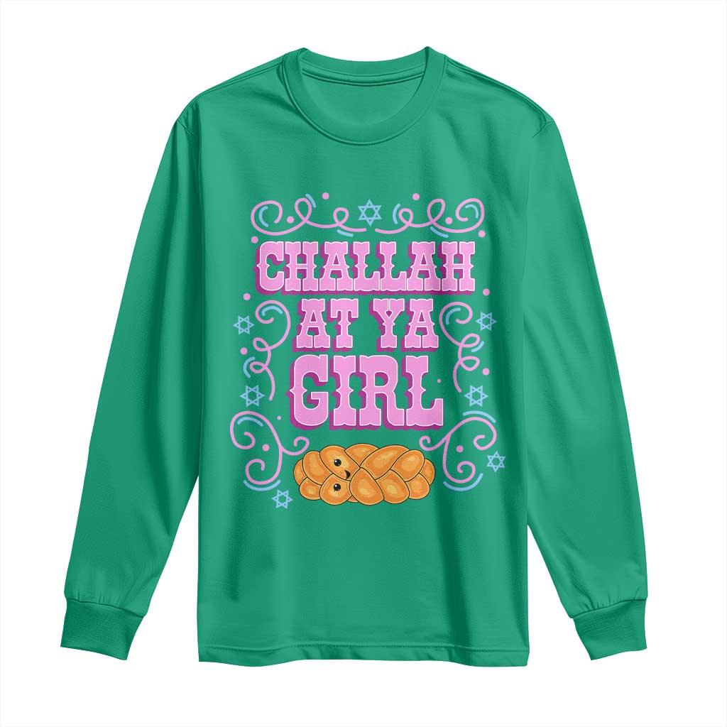 Funny Jewish Holiday Long Sleeve Shirt Challah At Ya Girl Gift TS12 Irish Green Print Your Wear