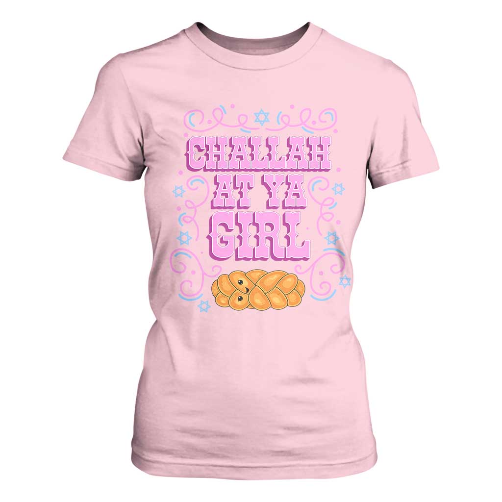 Funny Jewish Holiday T Shirt For Women Challah At Ya Girl Gift TS12 Light Pink Print Your Wear