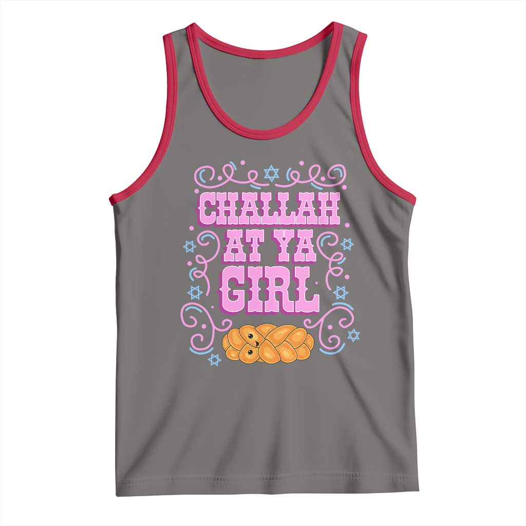 Funny Jewish Holiday Tank Top Challah At Ya Girl Gift TS12 Deep Heather Red Print Your Wear