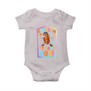Hanukkah Challah At Ya Boy Baby Onesie Funny Holiday Gift TS12 Ice Gray Print Your Wear