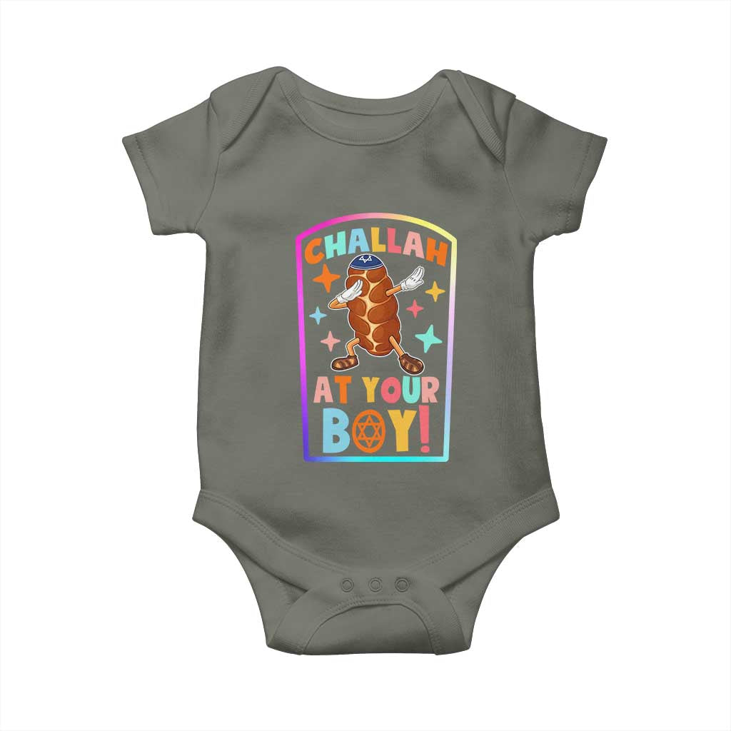 Hanukkah Challah At Ya Boy Baby Onesie Funny Holiday Gift TS12 Military Green Print Your Wear