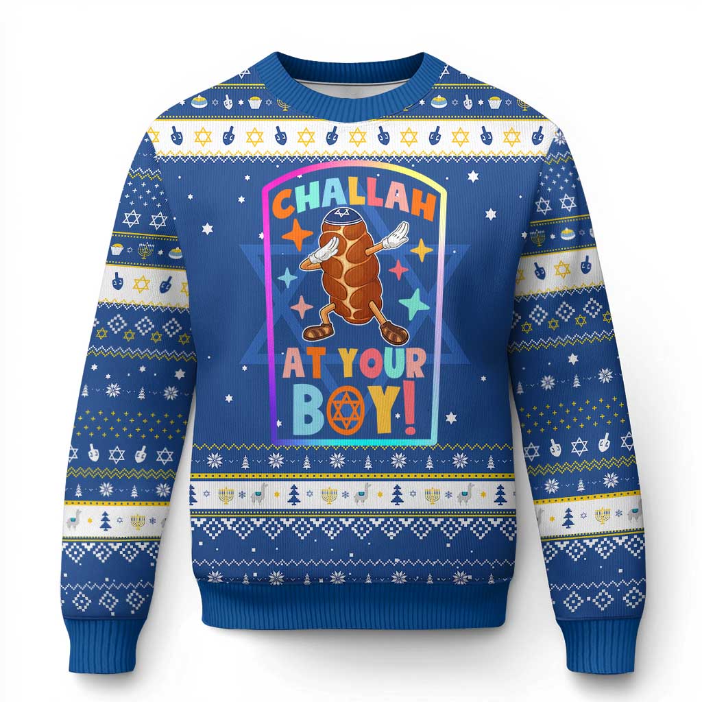 Xmas Cat Hanukkah Ugly Sweater Funny Holiday Gift TS12 Blue White Print Your Wear