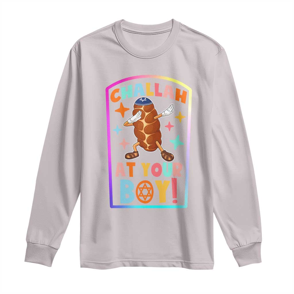 Hanukkah Challah At Ya Boy Long Sleeve Shirt Funny Holiday Gift TS12 Ice Gray Print Your Wear