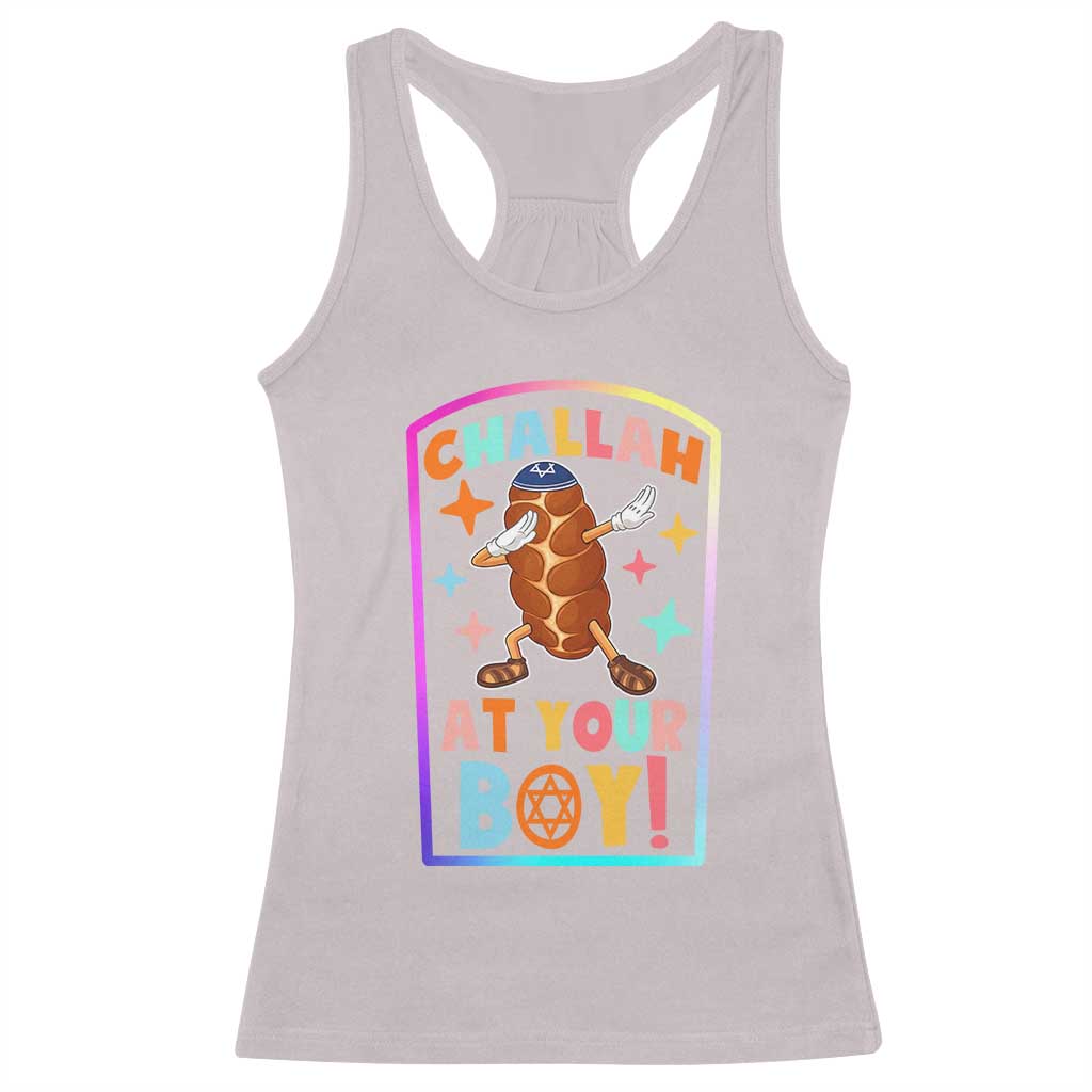 Hanukkah Challah At Ya Boy Racerback Tank Top Funny Holiday Gift TS12 Ice Gray Print Your Wear
