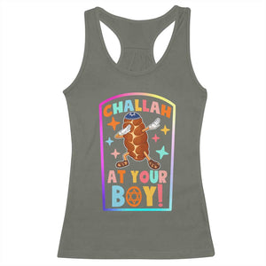 Hanukkah Challah At Ya Boy Racerback Tank Top Funny Holiday Gift TS12 Military Green Print Your Wear