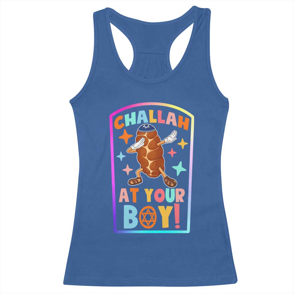 Hanukkah Challah At Ya Boy Racerback Tank Top Funny Holiday Gift TS12 Royal Blue Print Your Wear