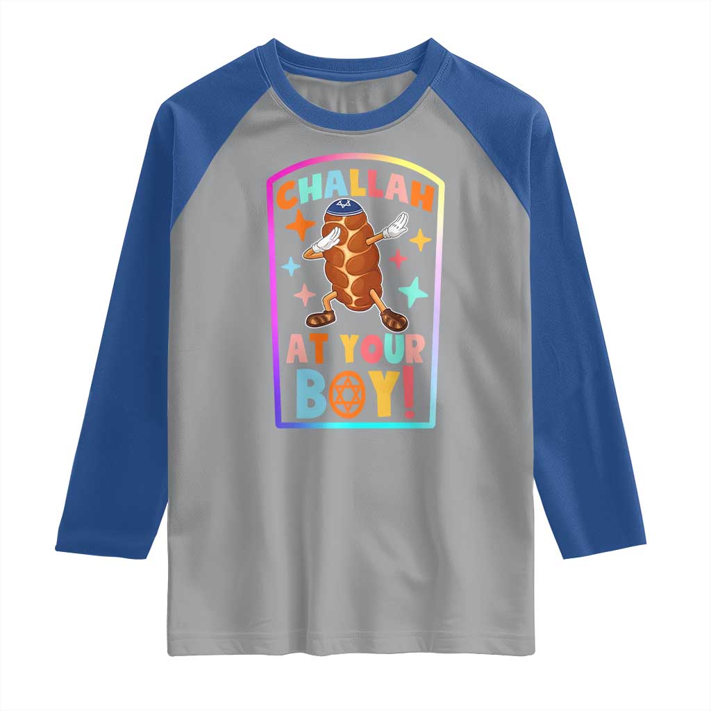 Hanukkah Challah At Ya Boy Raglan Shirt Funny Holiday Gift TS12 Sport Gray Royal Print Your Wear