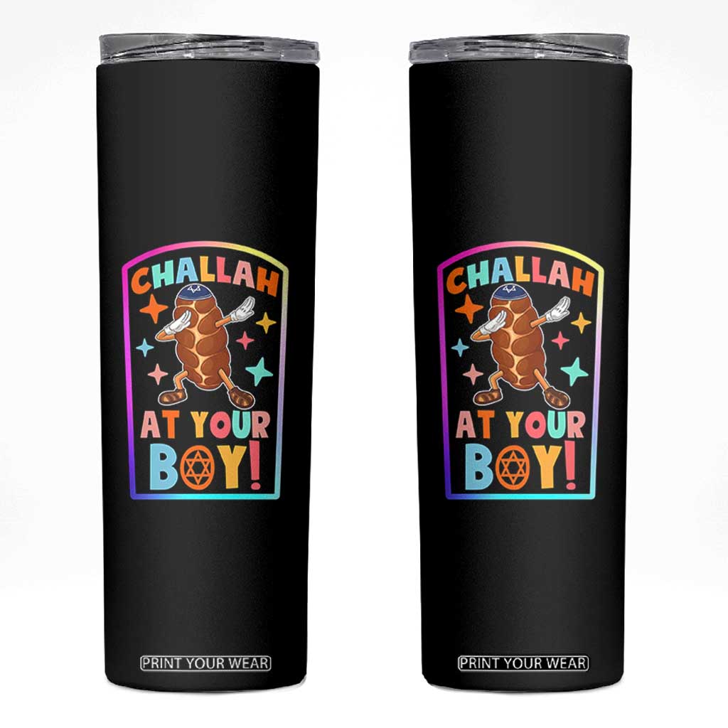 Hanukkah Challah At Ya Boy Skinny Tumbler Funny Holiday Gift TS12 Black Print Your Wear