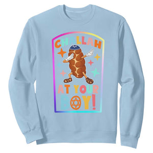 Hanukkah Challah At Ya Boy Sweatshirt Funny Holiday Gift TS12 Light Blue Print Your Wear
