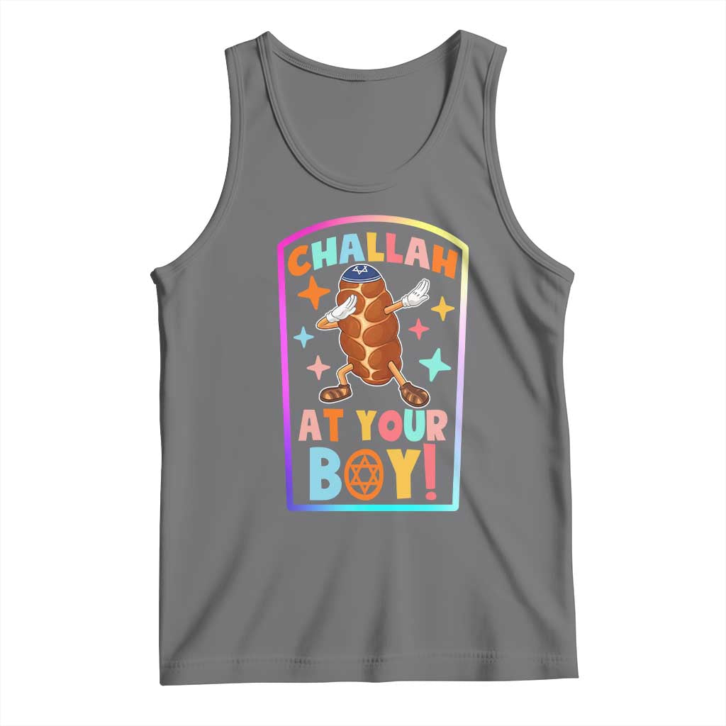 Hanukkah Challah At Ya Boy Tank Top Funny Holiday Gift TS12 Black Heather Print Your Wear