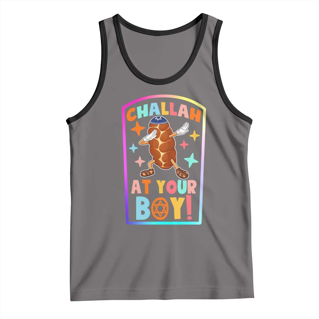 Hanukkah Challah At Ya Boy Tank Top Funny Holiday Gift TS12 Deep Heather Black Print Your Wear