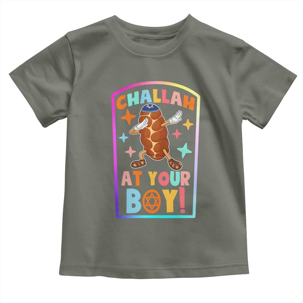 Hanukkah Challah At Ya Boy Toddler T Shirt Funny Holiday Gift TS12 Military Green Print Your Wear
