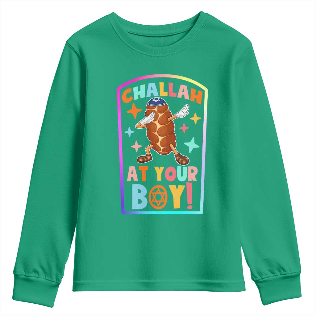 Hanukkah Challah At Ya Boy Youth Sweatshirt Funny Holiday Gift TS12 Irish Green Print Your Wear