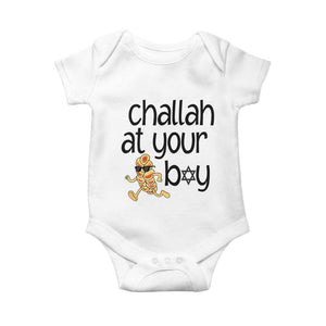 Festival Of Lights Gift Baby Onesie Hanukkah Challah At Ya Boy TS12 White Print Your Wear