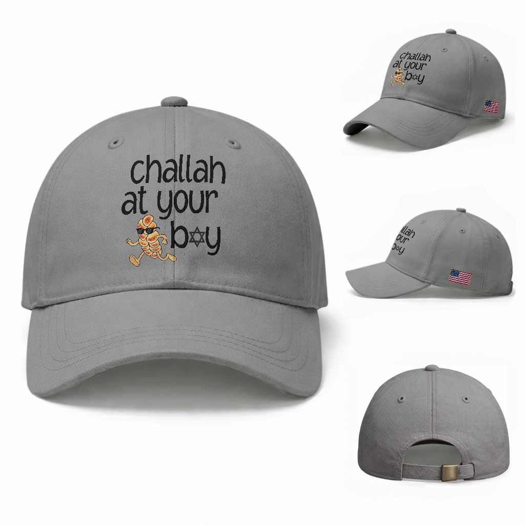 Festival Of Lights Gift Baseball Cap Hanukkah Challah At Ya Boy TS12 Baseball Cap Universal Fit Sport Gray Print Your Wear