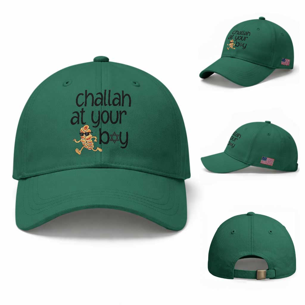 Festival Of Lights Gift Baseball Cap Hanukkah Challah At Ya Boy TS12 Baseball Cap Universal Fit Irish Green Print Your Wear