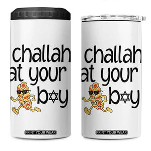 Festival Of Lights Gift 4 in 1 Can Cooler Tumbler Hanukkah Challah At Ya Boy TS12 One Size: 16 oz White Print Your Wear