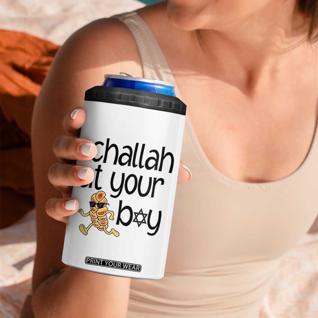Festival Of Lights Gift 4 in 1 Can Cooler Tumbler Hanukkah Challah At Ya Boy TS12 Print Your Wear