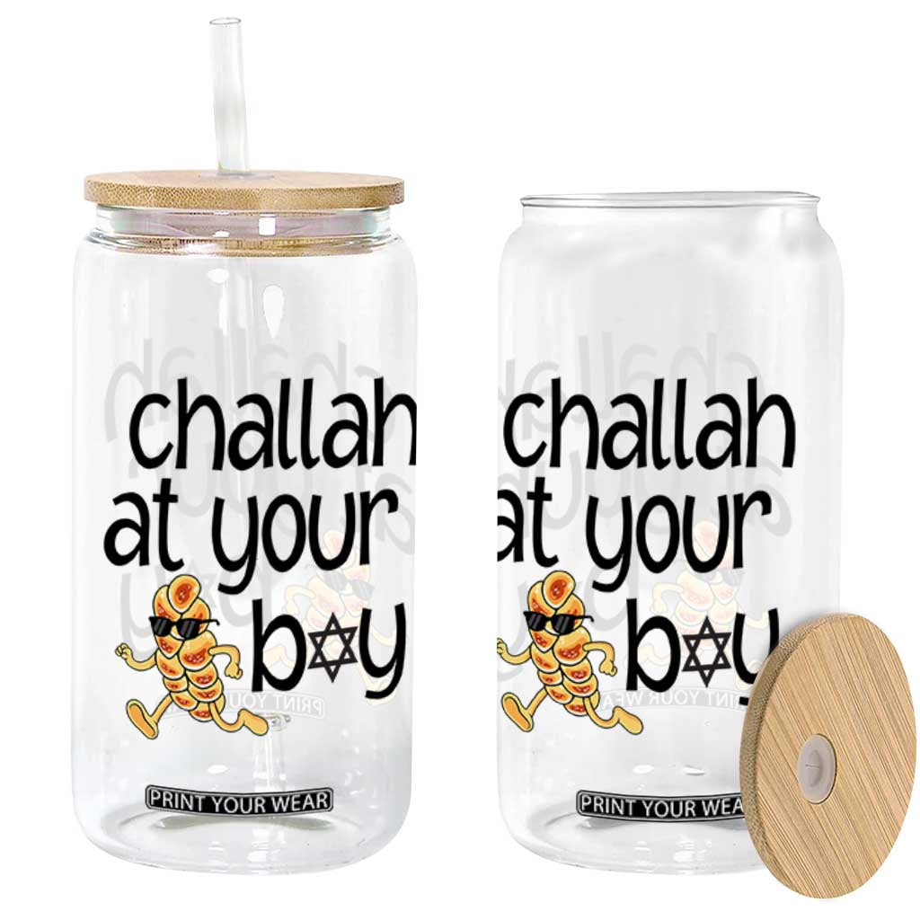 Festival Of Lights Gift Glass Can Hanukkah Challah At Ya Boy TS12 Print Your Wear