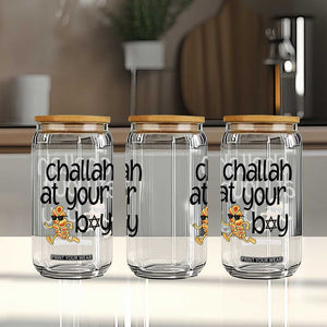Festival Of Lights Gift Glass Can Hanukkah Challah At Ya Boy TS12 Print Your Wear