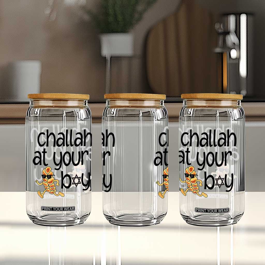 Festival Of Lights Gift Glass Can Hanukkah Challah At Ya Boy TS12 Print Your Wear