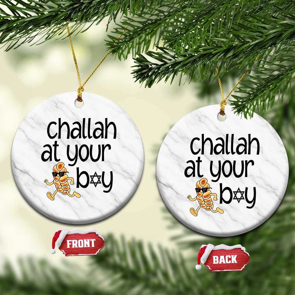 Festival Of Lights Gift Ceramic Ornament Hanukkah Challah At Ya Boy TS12 1pc White Marble Print Your Wear