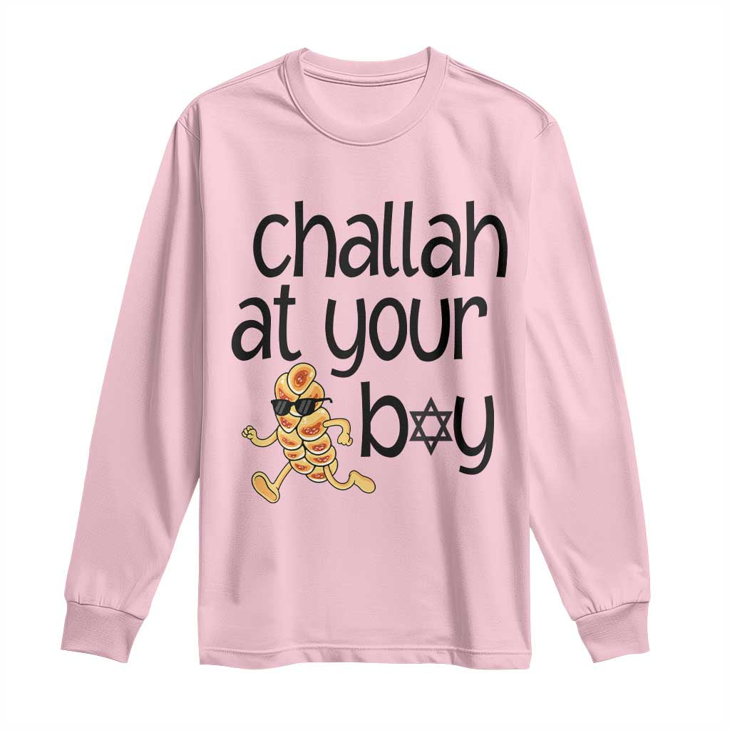 Festival Of Lights Gift Long Sleeve Shirt Hanukkah Challah At Ya Boy TS12 Light Pink Print Your Wear