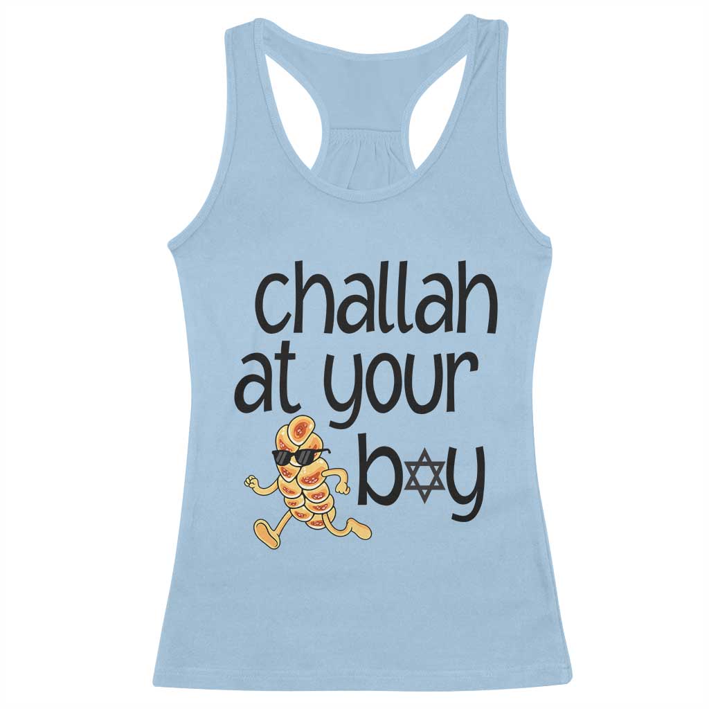 Festival Of Lights Gift Racerback Tank Top Hanukkah Challah At Ya Boy TS12 Light Blue Print Your Wear
