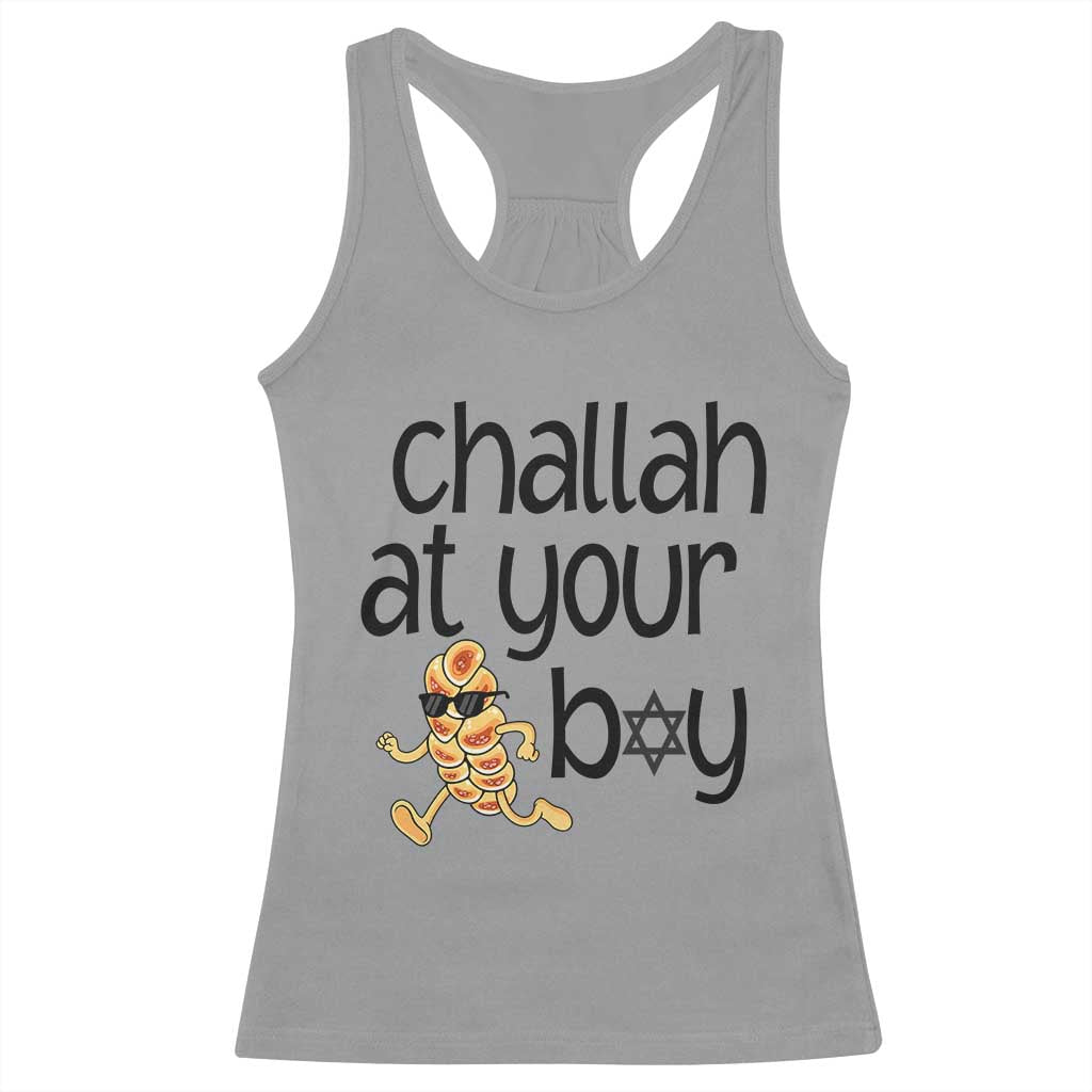 Festival Of Lights Gift Racerback Tank Top Hanukkah Challah At Ya Boy TS12 Sport Gray Print Your Wear