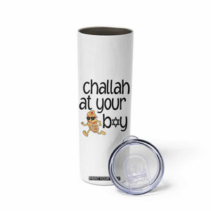 Festival Of Lights Gift Skinny Tumbler Hanukkah Challah At Ya Boy TS12 Print Your Wear