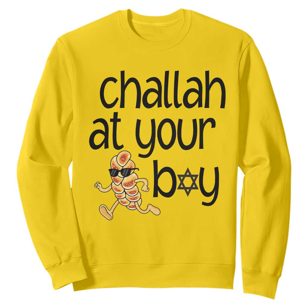 Festival Of Lights Gift Sweatshirt Hanukkah Challah At Ya Boy TS12 Daisy Print Your Wear