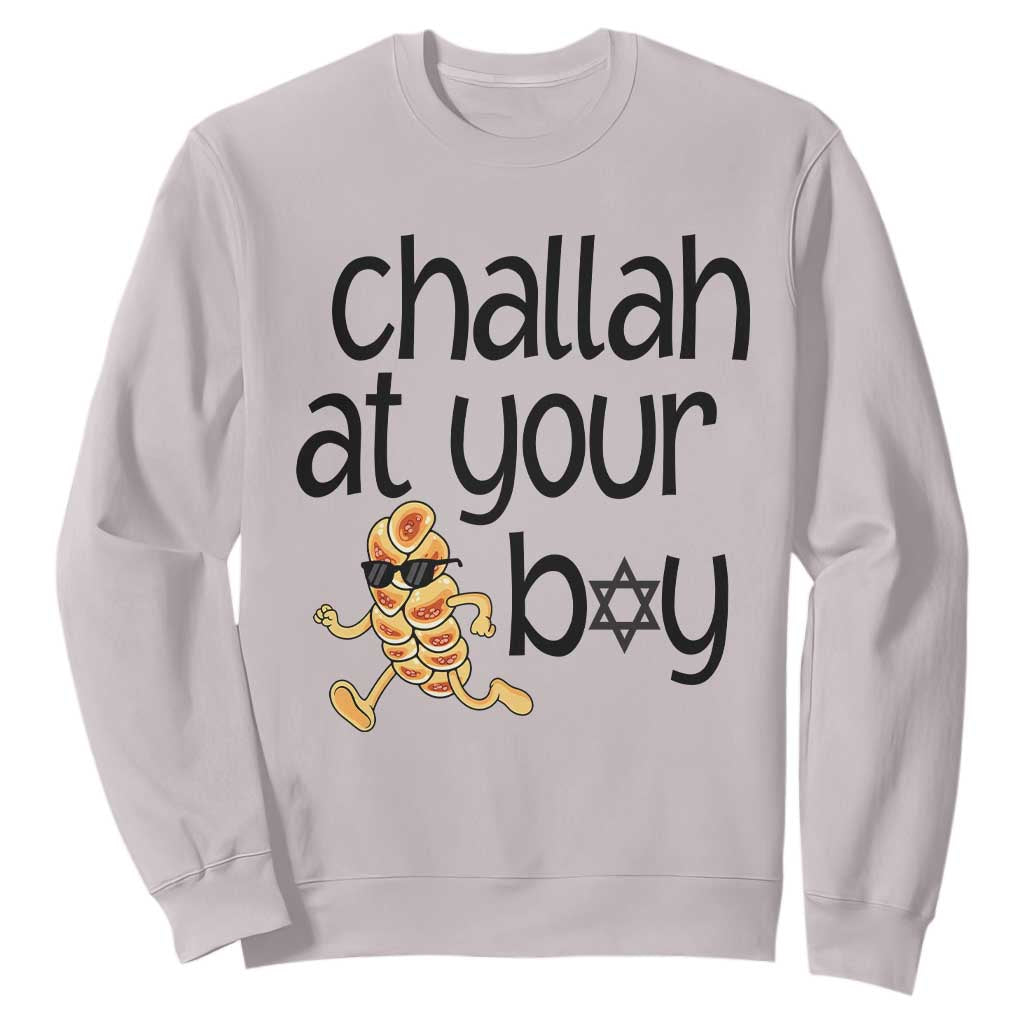 Festival Of Lights Gift Sweatshirt Hanukkah Challah At Ya Boy TS12 Ice Gray Print Your Wear