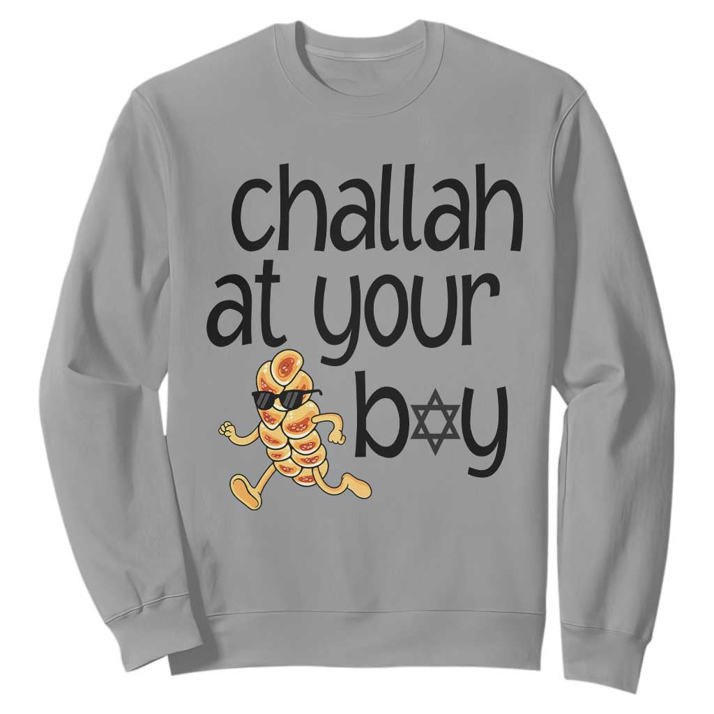 Festival Of Lights Gift Sweatshirt Hanukkah Challah At Ya Boy TS12 Sport Gray Print Your Wear
